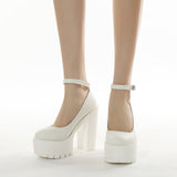 Plataz 2025 Large-Size Nightclub Women's Shoes Around The Buckle Stage Waterproof Women's Shoes High Heel Single Shoes High Quality Shoes