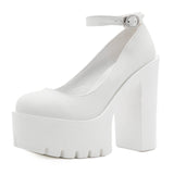 Plataz 2025 Large-Size Nightclub Women's Shoes Around The Buckle Stage Waterproof Women's Shoes High Heel Single Shoes High Quality Shoes