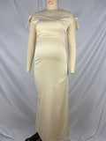 Plataz Off Shoulder Ruched Bow Elegant Maternity Baby Shower Maxi Dress Maternity