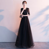 Plataz Temperament Evening Dress Woman 2025 New Spring Banquet Elegant Long Black Grandennial Dress Dress Dresser