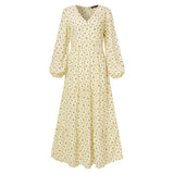 Plataz And Winter Explosion Chiffon Dress Female V-Neck Large Pendant High-End Explosive Temperament Leisure DJPT