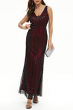 Plataz Formal Patchwork V Neck Evening Dress HZ1007