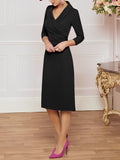 Plataz V-Neck Knee-Length Mother of the Bride HZ1007