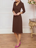 Plataz V-Neck Knee-Length Mother of the Bride HZ1007