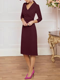 Plataz V-Neck Knee-Length Mother of the Bride HZ1007