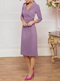 Plataz V-Neck Knee-Length Mother of the Bride HZ1007