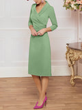 Plataz V-Neck Knee-Length Mother of the Bride HZ1007