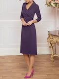 Plataz V-Neck Knee-Length Mother of the Bride HZ1007