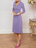 Plataz V-Neck Knee-Length Mother of the Bride HZ1007