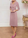 Plataz V-Neck Knee-Length Mother of the Bride HZ1007