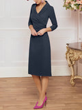 Plataz V-Neck Knee-Length Mother of the Bride HZ1007