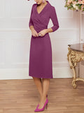 Plataz V-Neck Knee-Length Mother of the Bride HZ1007