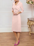 Plataz V-Neck Knee-Length Mother of the Bride HZ1007