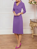 Plataz V-Neck Knee-Length Mother of the Bride HZ1007