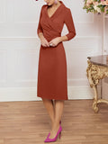 Plataz V-Neck Knee-Length Mother of the Bride HZ1007