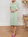 Plataz V-Neck Knee-Length Mother of the Bride HZ1007