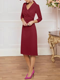 Plataz V-Neck Knee-Length Mother of the Bride HZ1007