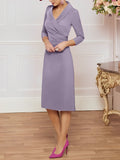 Plataz V-Neck Knee-Length Mother of the Bride HZ1007