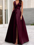 Plataz V-Neck Sleeveless Mother Of The Bride Dresses With Split HZ1007