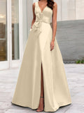 Plataz V-Neck Sleeveless Mother Of The Bride Dresses With Split HZ1007