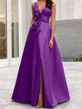 Plataz V-Neck Sleeveless Mother Of The Bride Dresses With Split HZ1007
