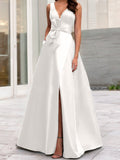 Plataz V-Neck Sleeveless Mother Of The Bride Dresses With Split HZ1007