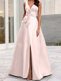 Plataz V-Neck Sleeveless Mother Of The Bride Dresses With Split HZ1007