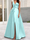 Plataz V-Neck Sleeveless Mother Of The Bride Dresses With Split HZ1007