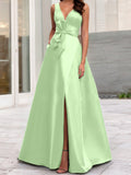 Plataz V-Neck Sleeveless Mother Of The Bride Dresses With Split HZ1007