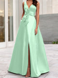 Plataz V-Neck Sleeveless Mother Of The Bride Dresses With Split HZ1007