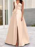 Plataz V-Neck Sleeveless Mother Of The Bride Dresses With Split HZ1007