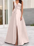 Plataz V-Neck Sleeveless Mother Of The Bride Dresses With Split HZ1007