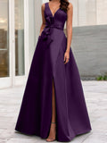 Plataz V-Neck Sleeveless Mother Of The Bride Dresses With Split HZ1007