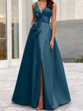 Plataz V-Neck Sleeveless Mother Of The Bride Dresses With Split HZ1007