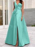 Plataz V-Neck Sleeveless Mother Of The Bride Dresses With Split HZ1007