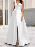 Plataz V-Neck Sleeveless Mother Of The Bride Dresses With Split HZ1007