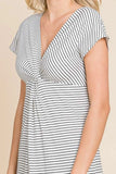 Plataz Code Full Size Striped Twisted Detail Dress DJPT