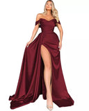 Plataz High Slit Sexy Host Off Shoulder Slimming Party Evening HZ1007