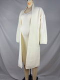 Plataz White Knitting V-Neck Bodycon Two Pieces Cardigan Elegant Baby Shower Maternity Maxi Sweater Dress Maternity