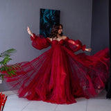 Plataz skirt fluffy soft yarn stitching maternity wear, sweetheart collar maternity party HZ1007