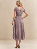 Plataz Scoop Tea-Length Tulle Lace Mother of the Bride HZ1007