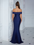 Plataz Mermaid Spaghetti Straps Black Slit Prom Dresses Long Party Dress SD2244 HZ0628