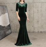 Plataz Evening Dress Women High End Elegant Cocktail Annual Meeting Elegant Black Velvet HZ1007