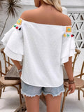 Plataz Dot Off-Shoulder Blouse DJPT