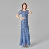 Plataz Autumn Banquet Host Slim Mesh Sequ Evening Dress Fishtail Dress for HZ1007