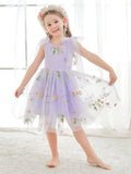 Plataz Sleeveless Floral Embroidered Tulle Toddler Flower Girl HZ1007