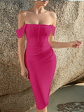 Plataz Dress Evening Dress off-Shoulder Elegant Dress Hip Stretch off-Shoulder Party HZ1007