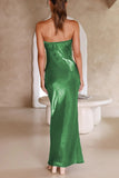 Plataz Formal Solid Bright Silk Strapless Evening Dress Dresses(5 HZ1007