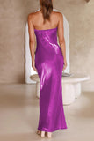 Plataz Formal Solid Bright Silk Strapless Evening Dress Dresses(5 HZ1007