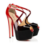 Plataz Sandals Women's Shoes Fish Mouth Waterproof Table Gradient Color Original Single Handmade Fine And Hate Sky High Multi-Color High Quality Shoes